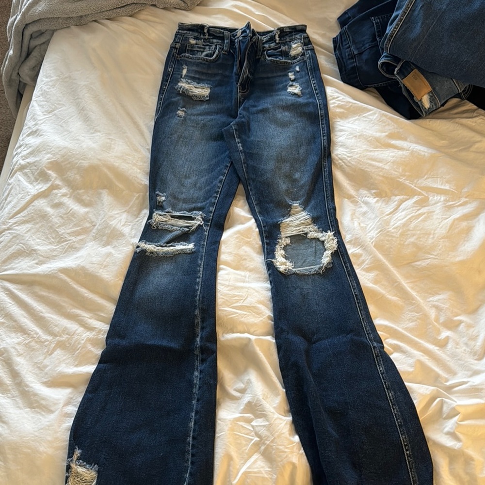 Distressed Dark Blue Women's Jeans